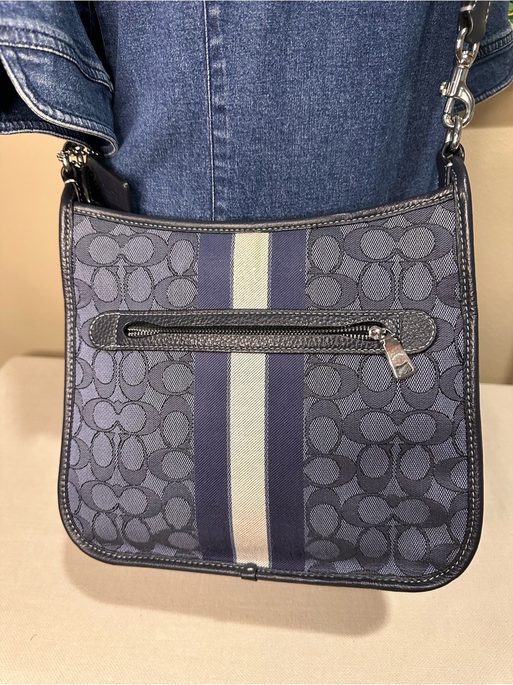 Coach Dempsey Signature File bag Crossbody with Center Stripe M22 - Picture 2 of 12
